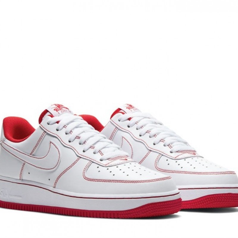 Air Force 1 Low Contrast Stitch White University Red