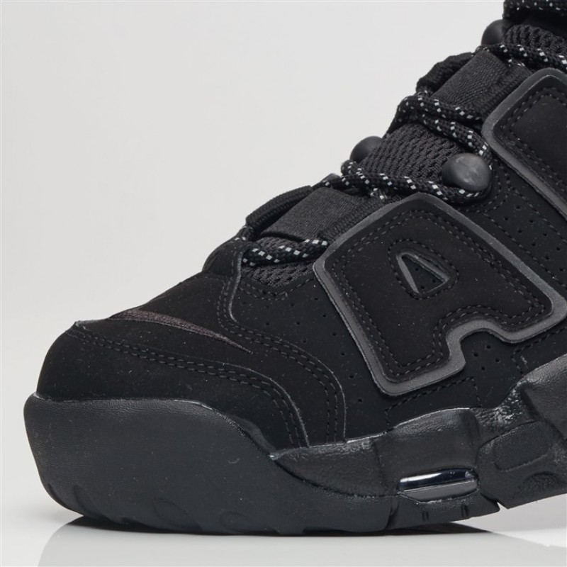 Air More Uptempo Triple Black Reflective