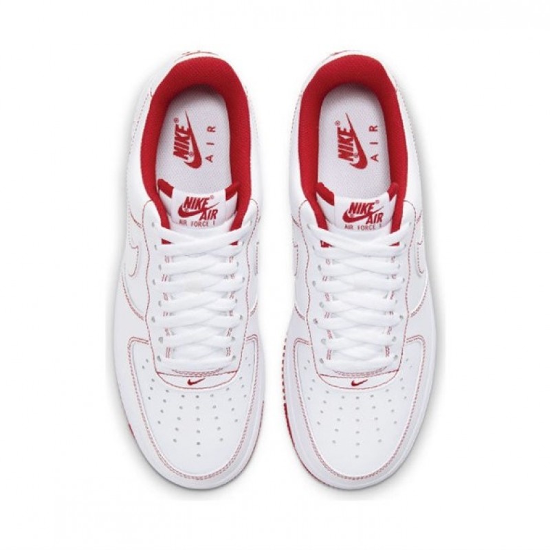 Air Force 1 Low Contrast Stitch White University Red