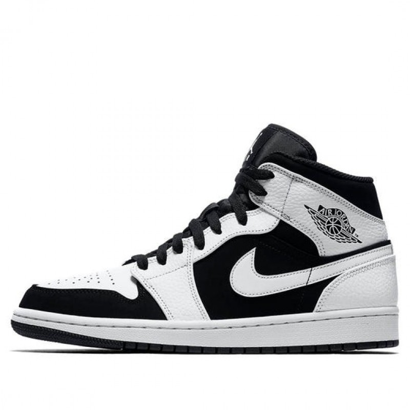 Air Jordan 1 Mid White Black Tuxedo