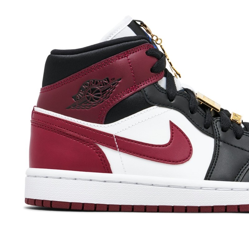 Air Jordan 1 Mid Maroon Black Gold Pendants