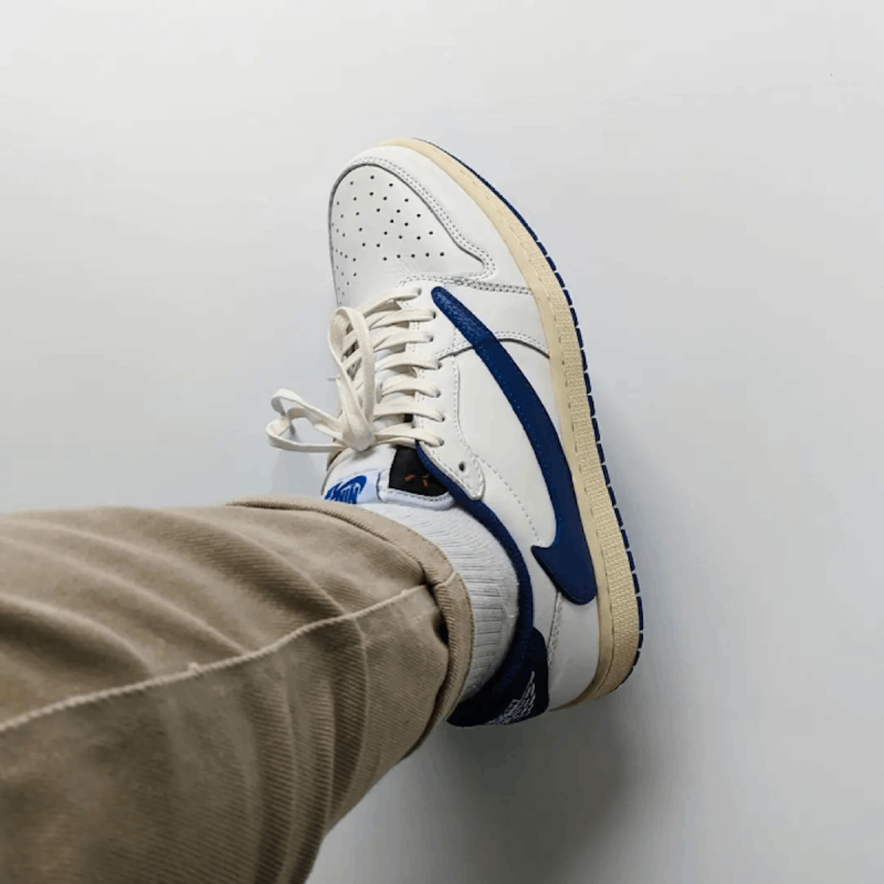 Travis Scott x Fragment Air Jordan 1 Low OG White/Blue/Sail