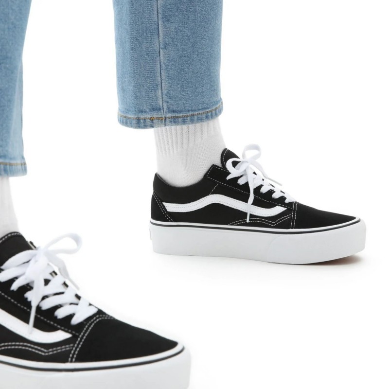 Vans Old Skool Platform Black White